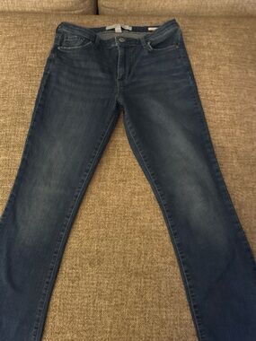 Women Slim Straight Jeans - Medium Blue
